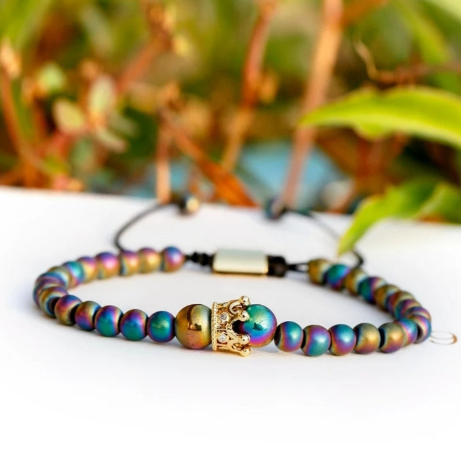 🌈Colorful Rainbow Hematite Crown Bracelet (various colors/styles)